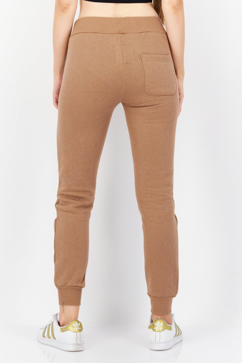 GEOGRAPHICAL NORWAY Women Drawstring Brand Logo Jogger Pants, Taupe  - Image 4
