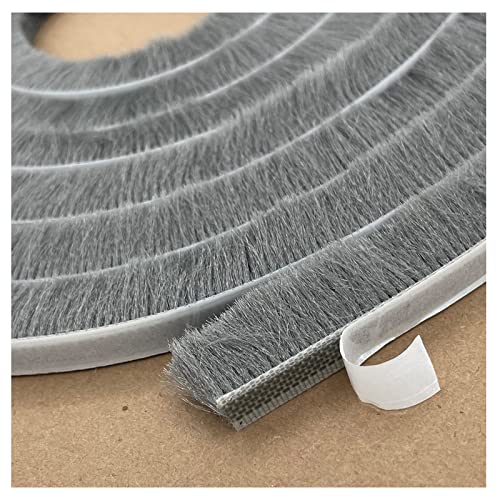Zhilokdor Weather Stripping Brush for Sliding Windows/Doors Frame Side,Pile Self Adhesive Weatherstrip Seal Strip Sealer Draft Stoppers (32ft x11/32 Backing x 9/16 Brush inch, Grey) - Image 3