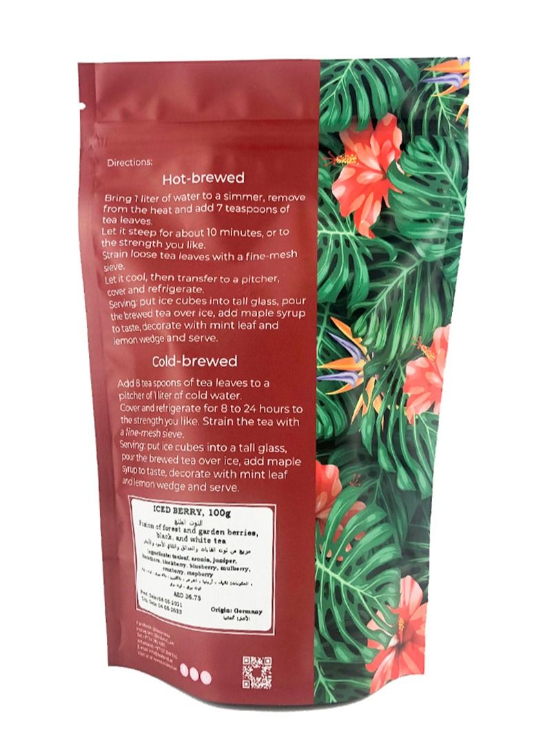 تيلاند شاي مثلج من تيلاند بالفراولة منعش للعطش ومرطب منخفض الكافيين أبيض غني بمضادات الأكسدة أصلي 100 جرام - Image 2