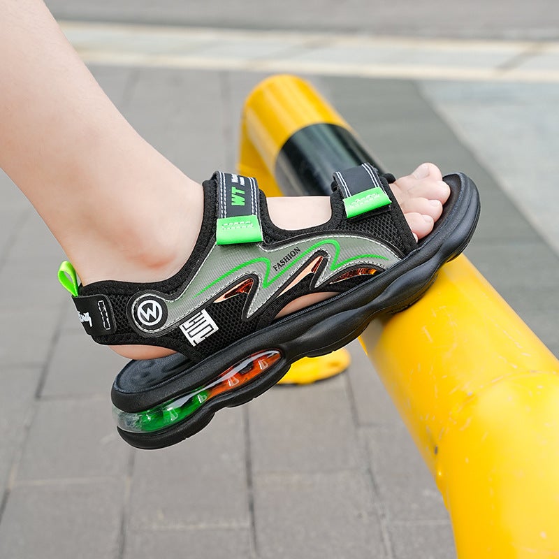 Sandals Boys Shoes 2024 Air Cushion Sneakers Kids Beach Shoes Double Velcro Children Open Toe Sandals - Image 4