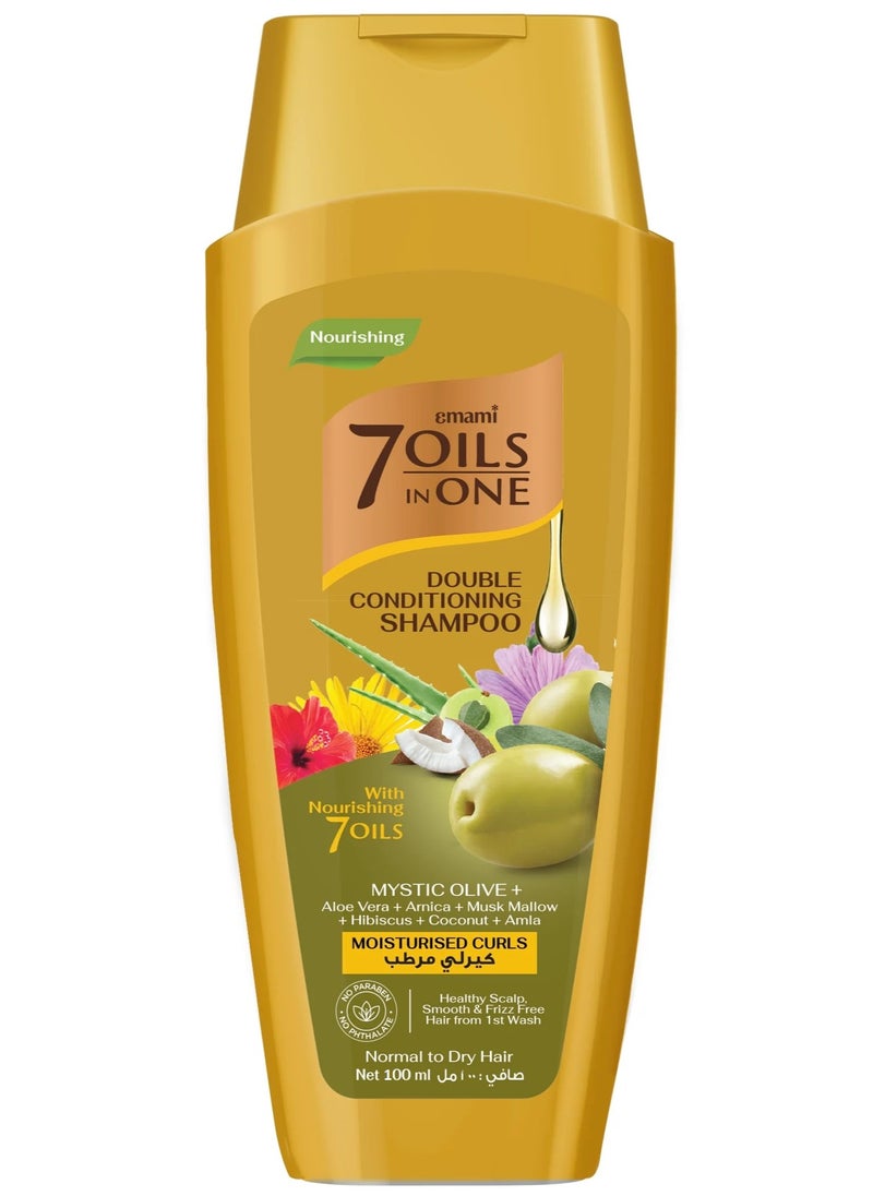 emami 7 Oils in One Double Conditioning Shampoo Mystic Olive 100ml  - Image 1