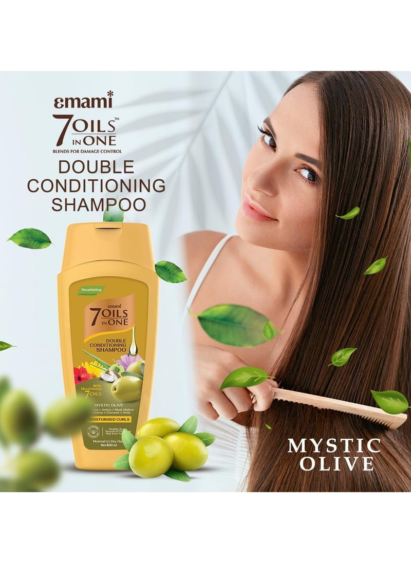 emami 7 Oils in One Double Conditioning Shampoo Mystic Olive 100ml  - Image 2