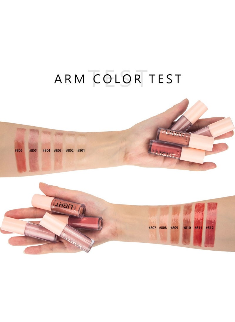 Handaiyan Lip Gloss Set 12 Pcs Hydrating Moisturizing Long Lasting High Glossy Light Stain Super Shiny Balm Oil Tinted Treatment Glow Glass Shine Makeup Colored Bright Lifter For Women Girls  - Image 5