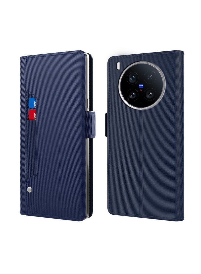 غلاف واقي متوافق مع Vivo X200 Ultra، مزود بحامل بطاقات مغناطيسي، بتغطية كاملة ومقاوم للصدمات