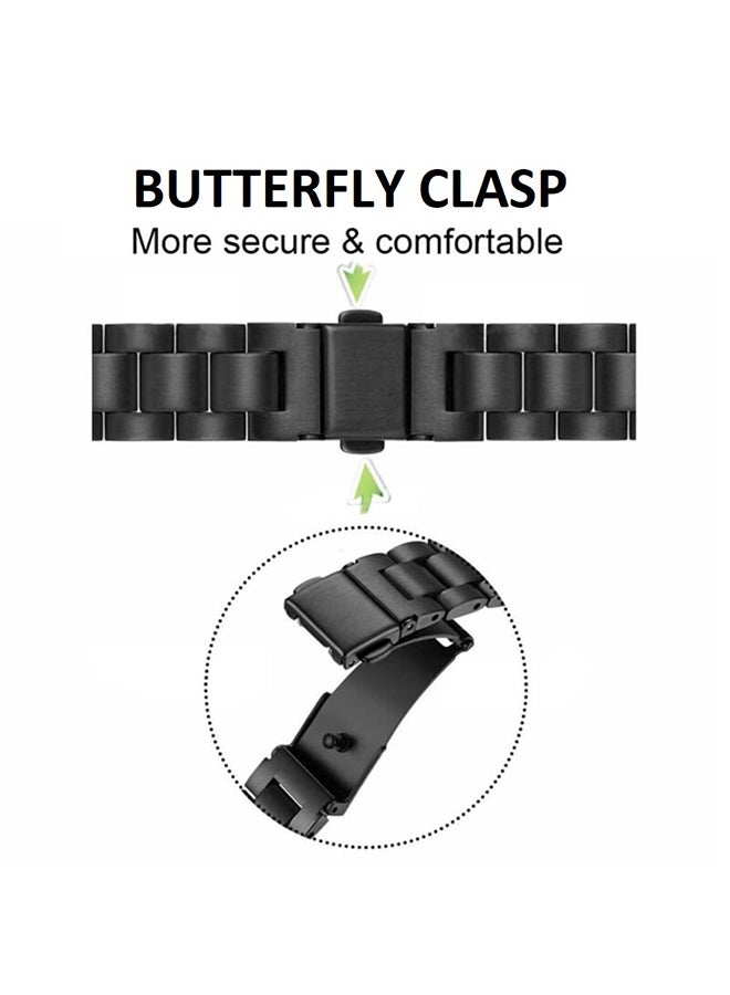 O Ozone Metal Watch Strap For Redmi Watch 3 Active/Redmi Watch 3 Lite Wristband Stainless Steel Strap Bracelet for Men Women- Silver - Image 4