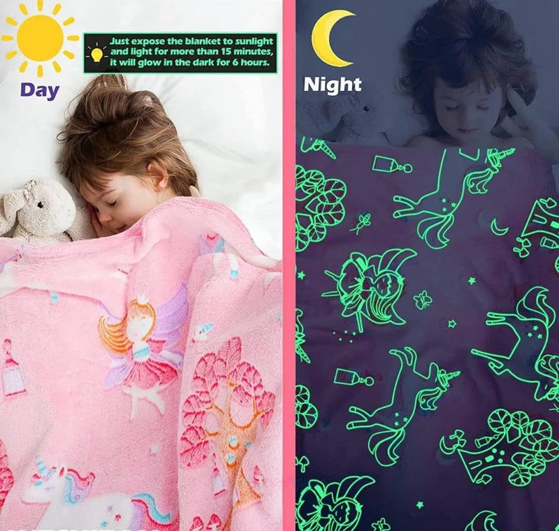 Butterthief Glow in The Dark Radium Blanket for Kids Super Soft & Warm Glowing Blanket for Toddler (100x150 cm, 0-8 Year) - Image 3