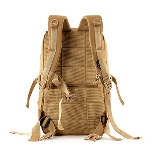 Tripole Captain 25 Litres Tactical Laptop Backpack with MOLLE Webbing and Carabiner – Travel, Outdoor & Daily Use (Khaki) - Image 3