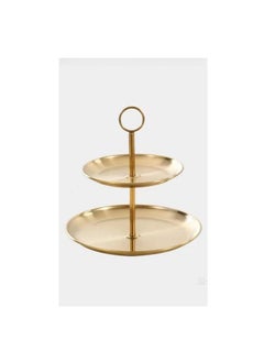 Stainless Steel Double Layer Cake Snack Rack Fruit Plate Dessert Display Rack Desktop Storage Rack Snack Rack Double Layer Tray