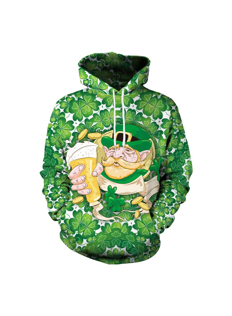 Loquat Animal Printed Green Hooded Hoodie - Image 1