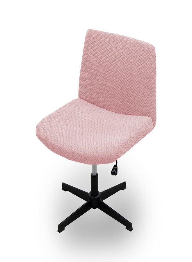 Dimatic Armless Office Chair Covers Criss Cross Wide Desk Chair Cover Slipcover Stretch Jacquard Swivel Computer Chair Covers for Home Office-Pink - Image 1