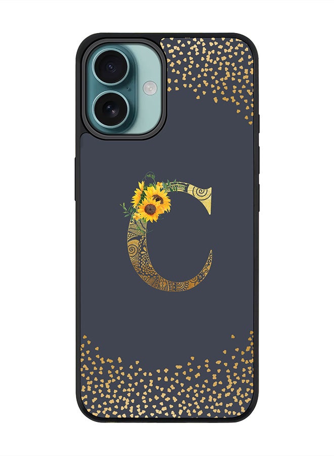 Stylizedd For iPhone 16 Plus Case [Compatible with MagSafe] Slim Magnetic cover Phone Case iPhone 16 Plus -Custom Floral Monogram - C (Grey ) - Image 1