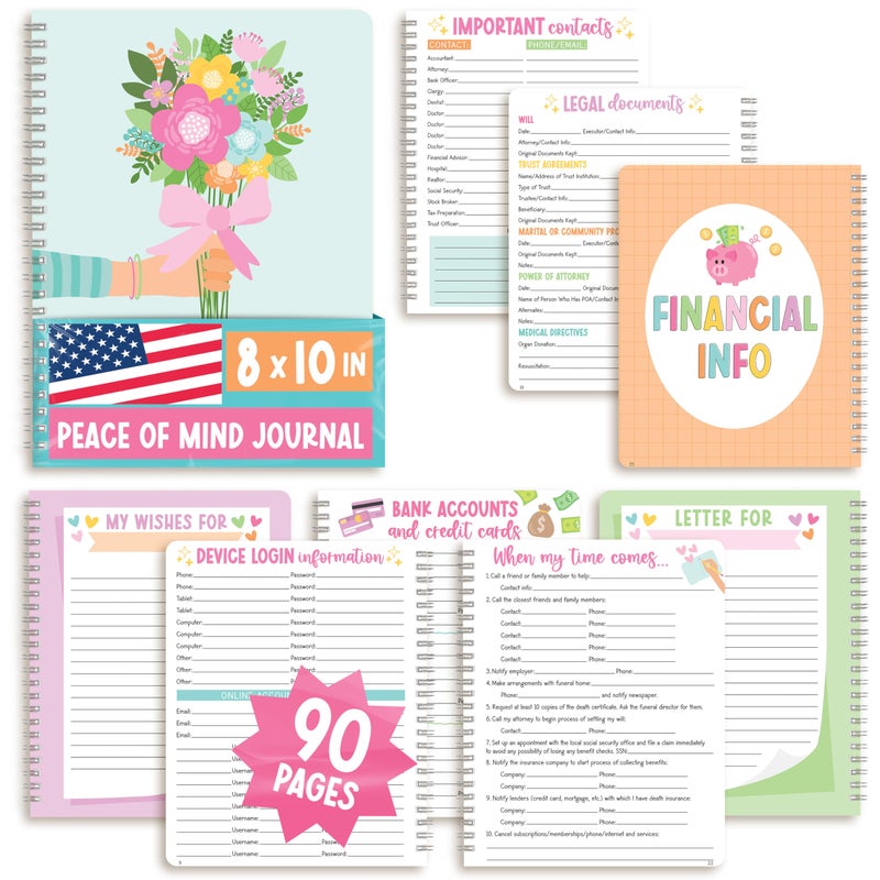 Hadley Designs End of Life Planner Organizer Binder - When I Die Book Planners, Death Book Planner Organizer, Death Planning Organizers, Emergency File Notebook, Funeral Planning Books, Designed in USA - Image 1
