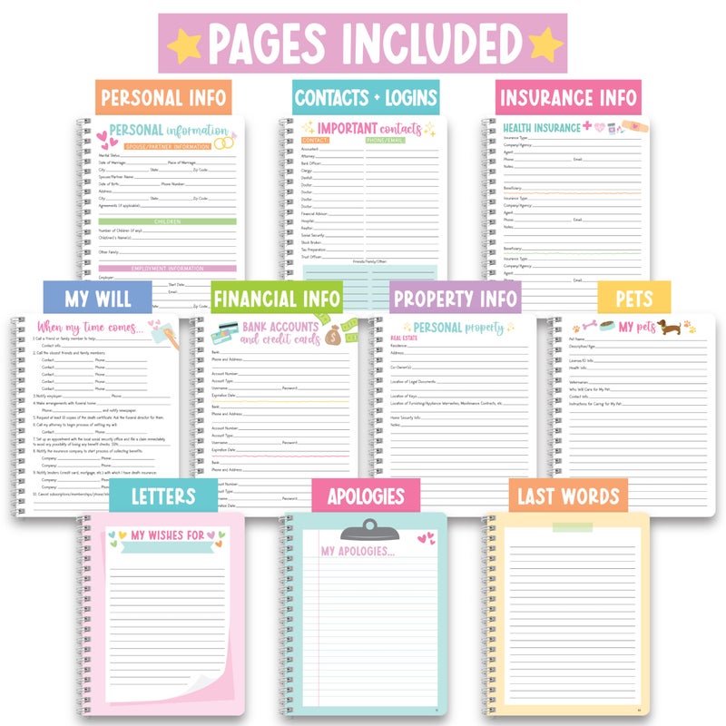 Hadley Designs End of Life Planner Organizer Binder - When I Die Book Planners, Death Book Planner Organizer, Death Planning Organizers, Emergency File Notebook, Funeral Planning Books, Designed in USA - Image 3