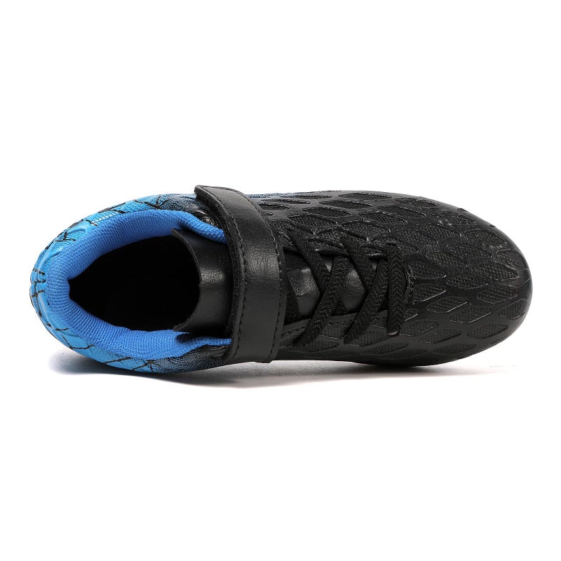 Skerxut Soccer Cleats, Kids Firm Ground Football Shoes, Boys Girls Athletic Outdoor (Black/Blue, Big Kid, 5, Numeric, US Footwear Size System, Medium) - Image 5