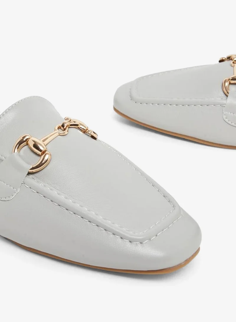 Styli  Grey Buckle Detail Mules for Women | Best Price UAE