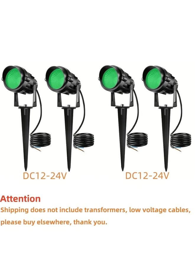 4 قطع مصابيح خارجية خضراء منخفضة الجهد 6 واط DC12 24V مقاومة للماء IP66 - Image 1