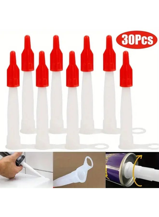 30pcs Reusable Silicone Tube Nozzle Caps With Red Screw Caps and Filling Tubes - Image 5