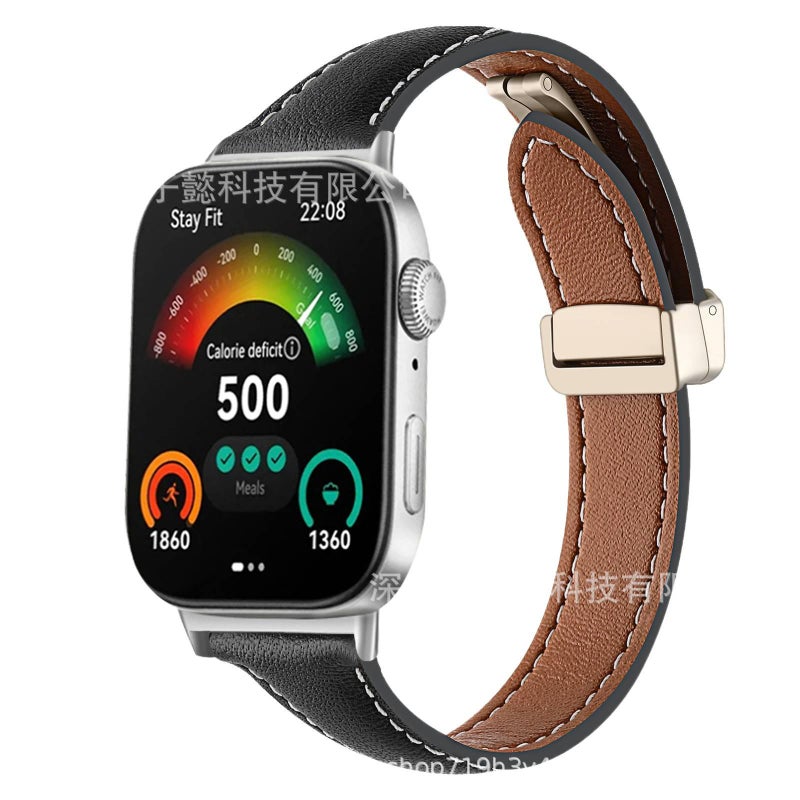 Leather Smartwatch Band for daily smartwatch wear and replacement strap in Purple Outdoor Use Portable Use Routine Use Personal Use Indoor Use On - Image 4