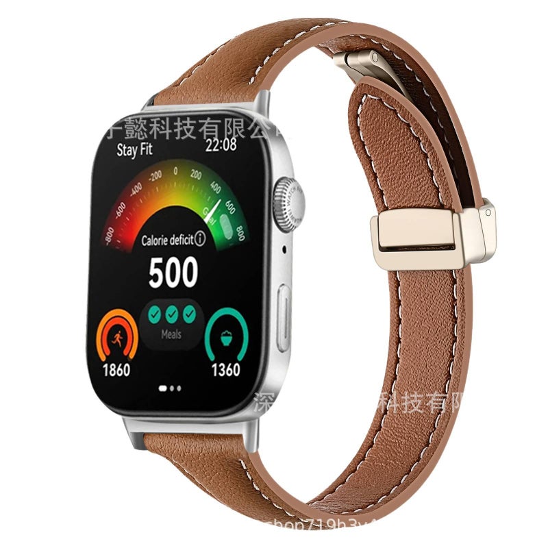 Leather Smartwatch Band for daily smartwatch wear and replacement strap in Purple Outdoor Use Portable Use Routine Use Personal Use Indoor Use On - Image 5