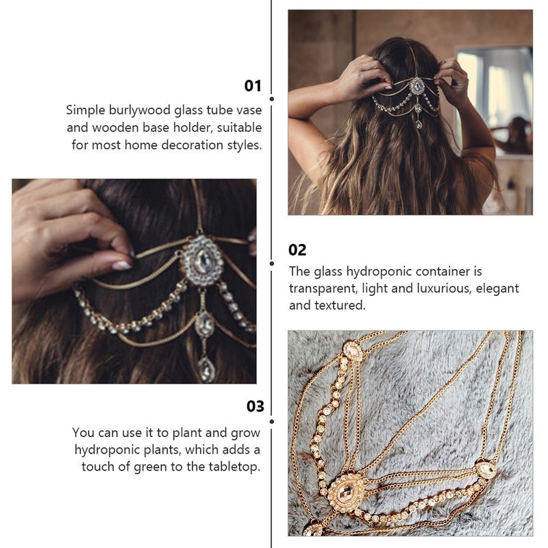Ethnic Style Hair Women Headwear Tassel Headband Rhinestone Hair Accessory - Image 5