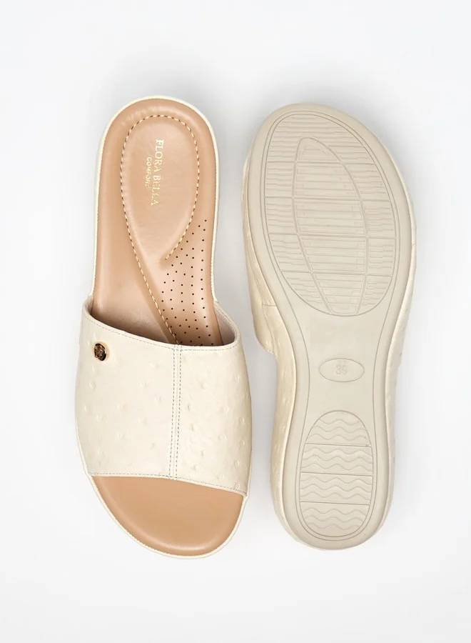 فلورا بيلا من شو إكسبرس Womens Textured Slip-On Flatform Sandals