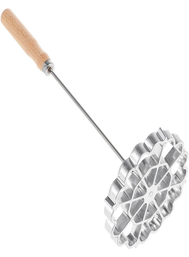 IMIKEYA Rosettes Timbale Set Aluminum Waffle Mold with Wooden Handle Ravioli Empanada Press Mold Bunuelos Cookie Homemade Frying Kitchen Gadgets - Image 1