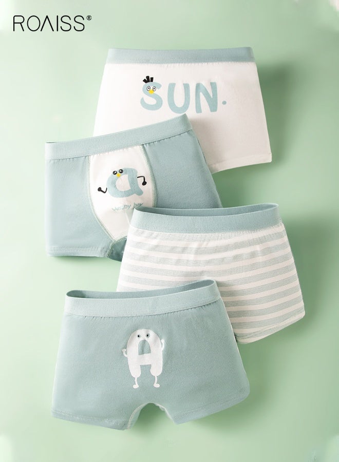 roaiss Boys 4 Pack Underwear Set, Soft Stretchy Trunk Briefs with Adorable Patterns, Breathable Boxer Briefs with Elastic Waistbands for Boys, Ideal for Everyday Wear - Image 1