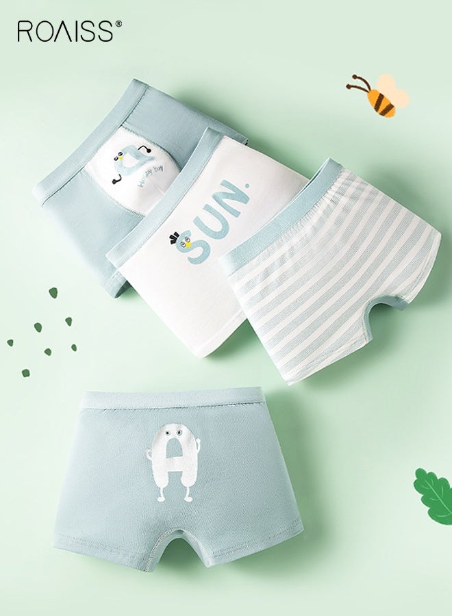 roaiss Boys 4 Pack Underwear Set, Soft Stretchy Trunk Briefs with Adorable Patterns, Breathable Boxer Briefs with Elastic Waistbands for Boys, Ideal for Everyday Wear - Image 3
