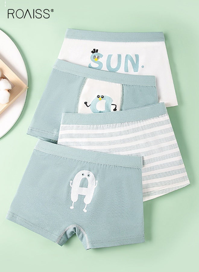 roaiss Boys 4 Pack Underwear Set, Soft Stretchy Trunk Briefs with Adorable Patterns, Breathable Boxer Briefs with Elastic Waistbands for Boys, Ideal for Everyday Wear - Image 2