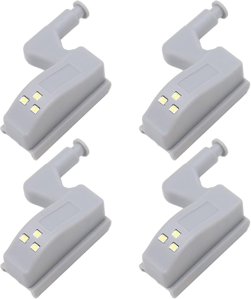 10 Sets Hinge LED Light High Brightness ABS Cabinet Hinge Light with 3 LED Lamp Beads for Wardrobe Cabinet (Warm Light + Battery) - Image 1