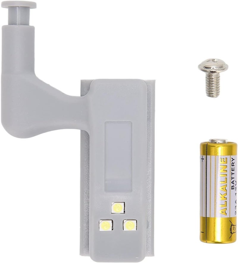 10 Sets Hinge LED Light High Brightness ABS Cabinet Hinge Light with 3 LED Lamp Beads for Wardrobe Cabinet (Warm Light + Battery) - Image 2