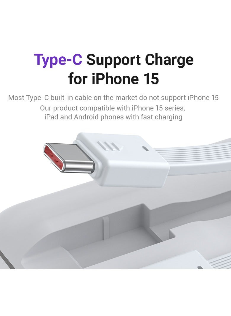 zime بنك الطاقة زيم B225، 20,000 مللي أمبير 22.5 واط كحد أقصى شاحن محمول سريع مع كابلات USB-C مدمجة وموصلات، 1 USB-C، 1 USB-A، حزمة بطارية لهواتف آيفون 16/15/14/13، والمزيد - Image 3