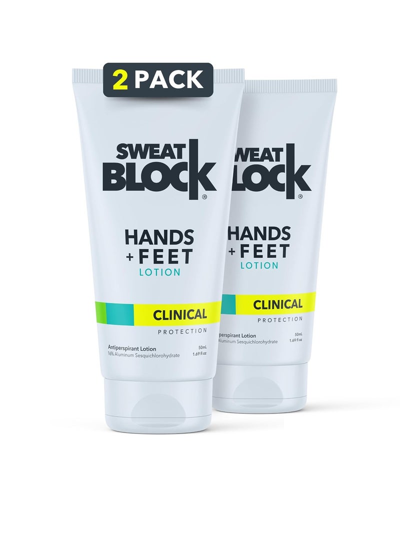 SweatBlock Antiperspirant Lotion for Sweaty Hands & Feet, Anti Sweat Lotion Hyperhidrosis Treatment for Hand and Foot Sweat Prevention 2-Pack - Image 1