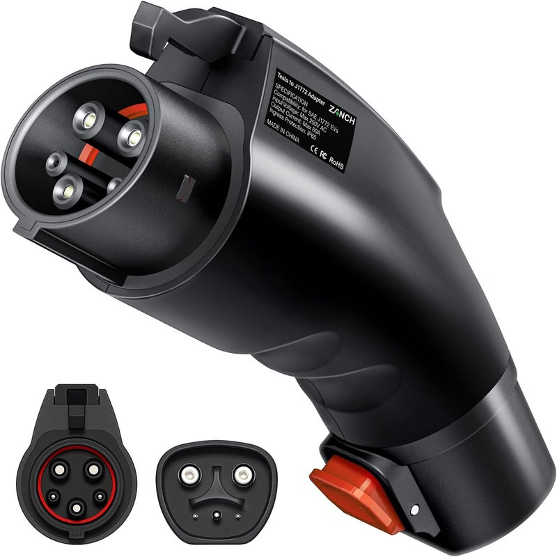Zanch Tesla to J1772 Charging Adapter - Max 60Amp & 250V, Compatible with All J1772 EVs - Image 1