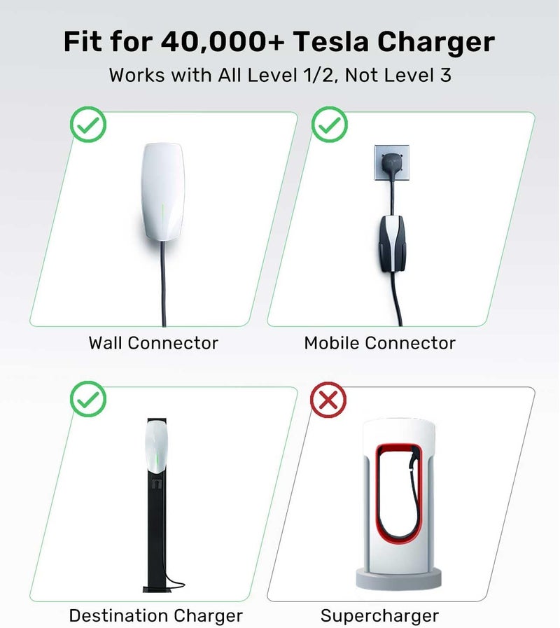 Zanch Tesla to J1772 Charging Adapter - Max 60Amp & 250V, Compatible with All J1772 EVs - Image 2