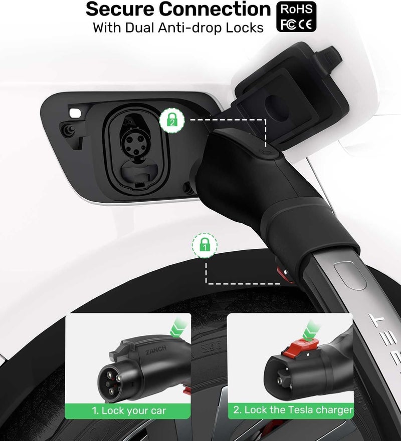 Zanch Tesla to J1772 Charging Adapter - Max 60Amp & 250V, Compatible with All J1772 EVs - Image 5