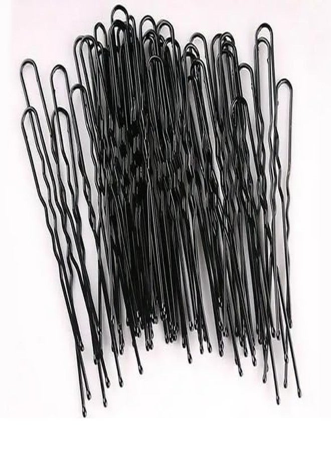 DHANABAPA Pack of 100 Pcs Black U Hair Pins (7 Cm) Strong Grip U Pins For Women & Girls, Non-slip Metal Hair Clip For Bridal & Daily Use, Hairstyle, Bridal brooch, Hair Accessories. - Image 1