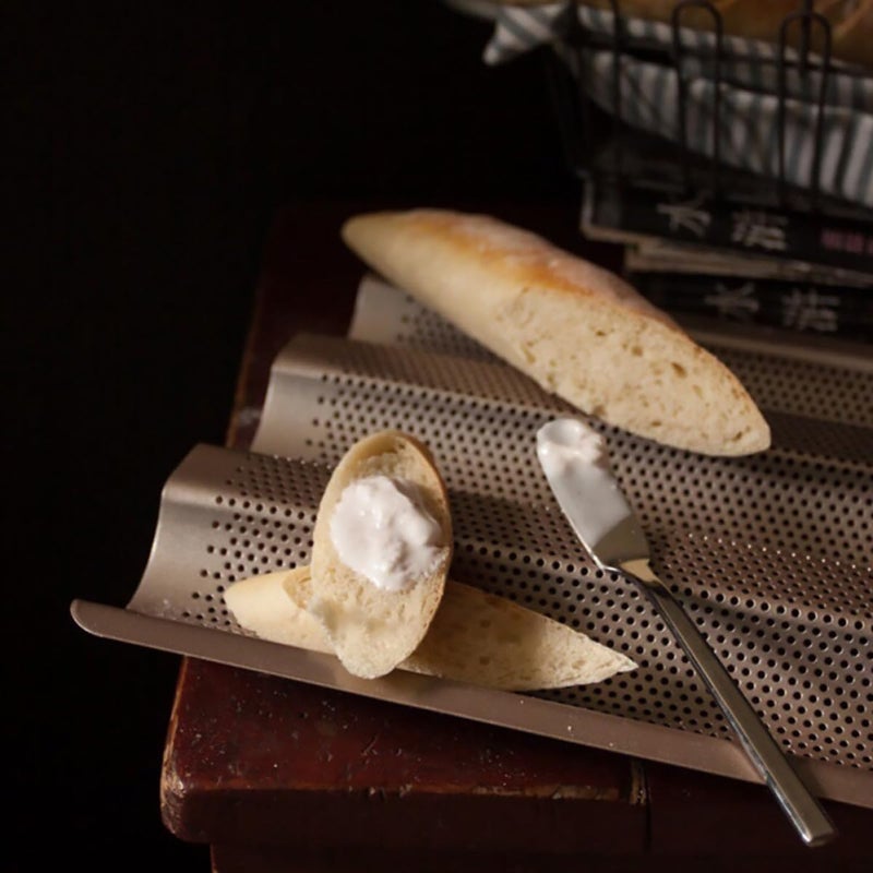 Carbon Steel Nonstick Baguette Pan Set 3 Wave Loaf Tray For Home Oven Baking - Image 5