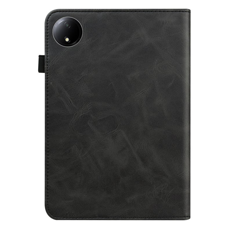 erorex For Xiaomi Redmi Pad Se 8.7 Solid Color Stripe Embossed Leather Tablet Case(Black) - Image 3