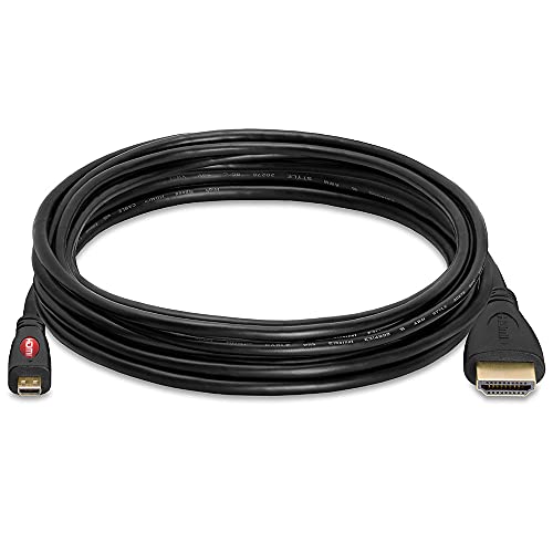 Cmple - Micro HDMI to HDMI Cable Adapter Male to Male High Speed Supports 3D 4K 60Hz 1080P Ethernet Audio Return 10 Feet - Image 2