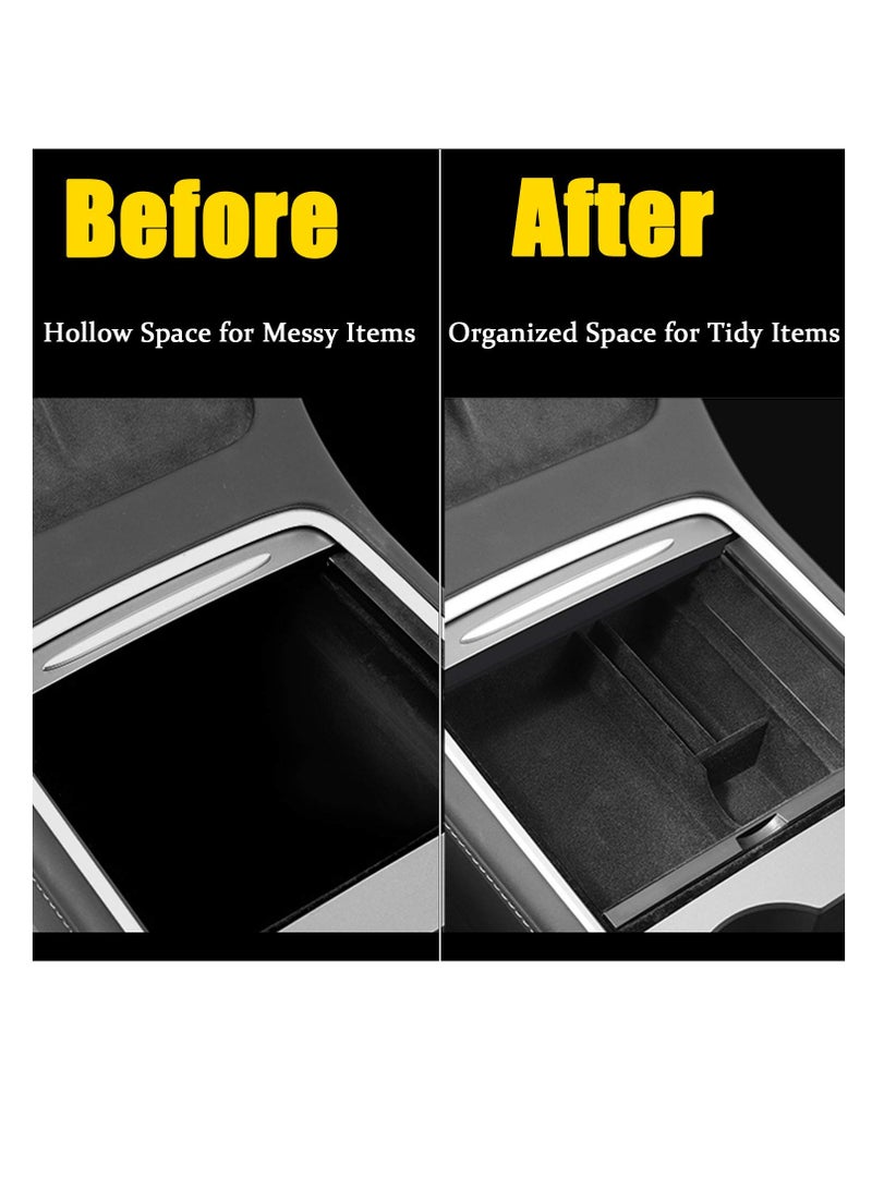 SYOSI Center Console Organizer Tray Fit for 2021 2022 Tesla Model 3/Y Armrest Storage Box Cubby Drawer Container - Image 4