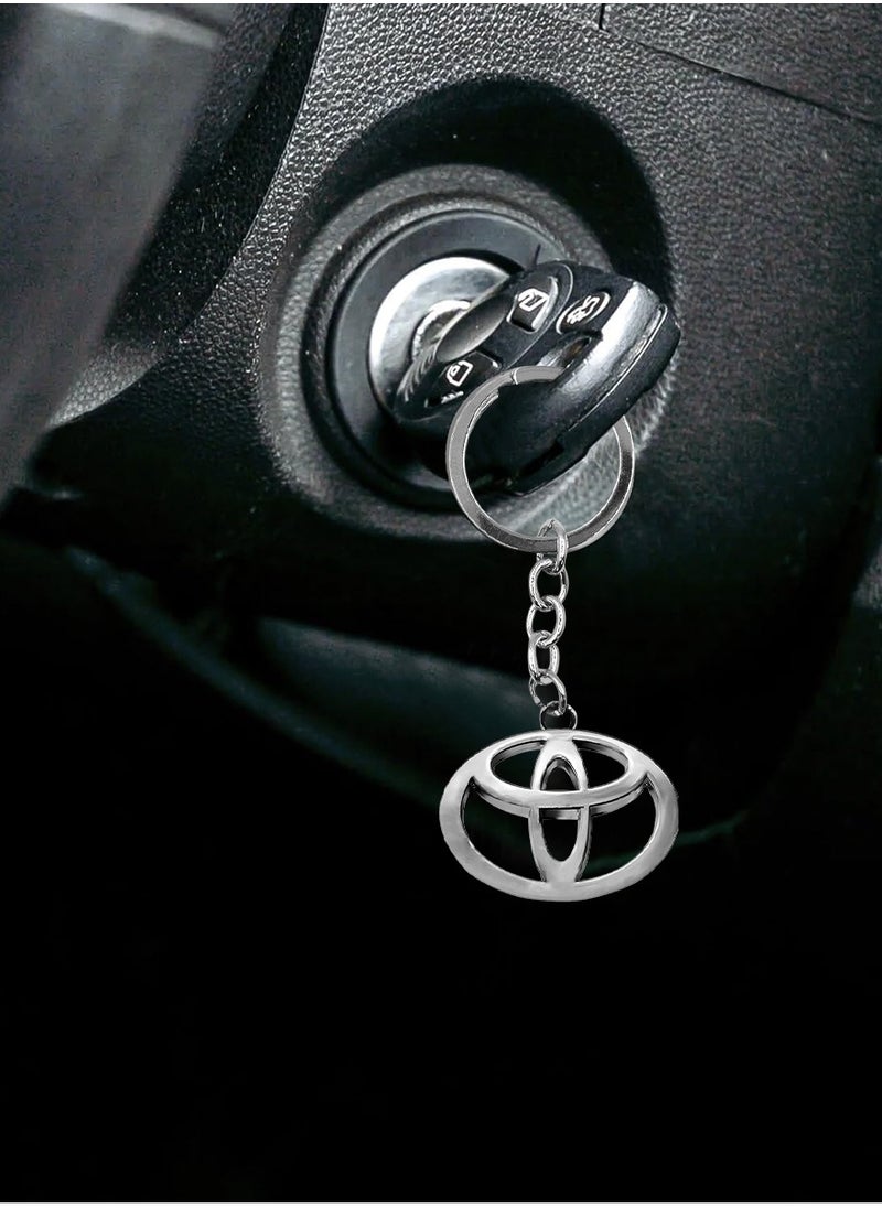 TOYOTA - Premium Quality Toyota Logo Metal Car Keychain , Toyota Logo Keychain Key Ring For Car - Image 1