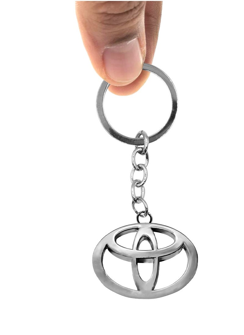 TOYOTA - Premium Quality Toyota Logo Metal Car Keychain , Toyota Logo Keychain Key Ring For Car - Image 1