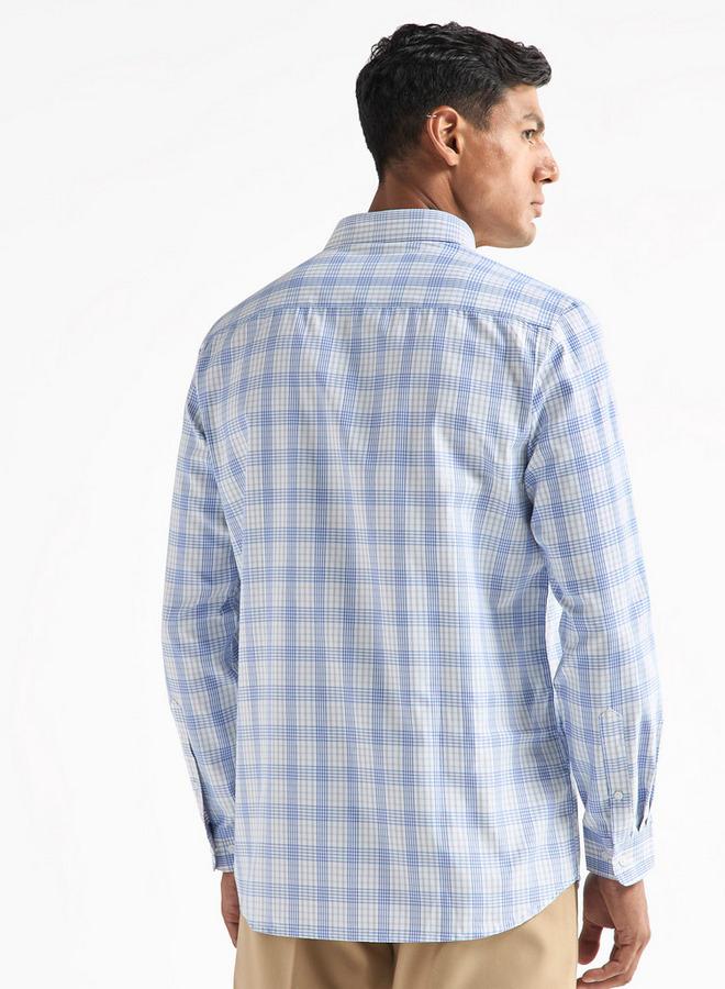 سبلاش فيڤ قميص كاروهات بقصة عادية مع جيب على الصدر - Image 3