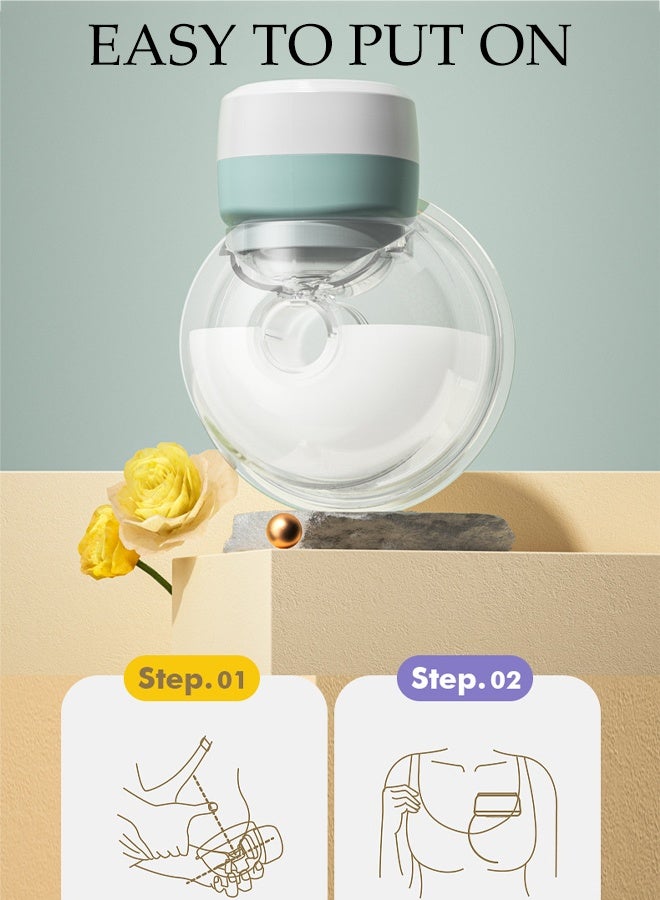 مضخة ثدي كهربائية قابلة للارتداء بدون استخدام اليدين، مضخة ثدي كهربائية بتصميم مريح مع شاشة LCD، 3 أوضاع 9 مستويات، محمولة لاسلكياً - Image 5