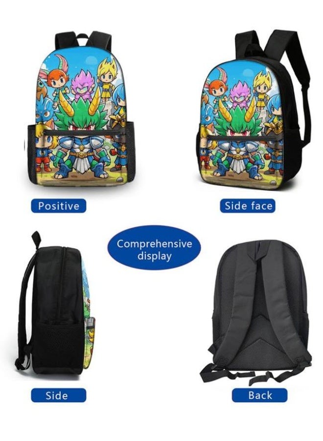 Cartoon three-piece schoolbag with zipper - 454  - Image 3