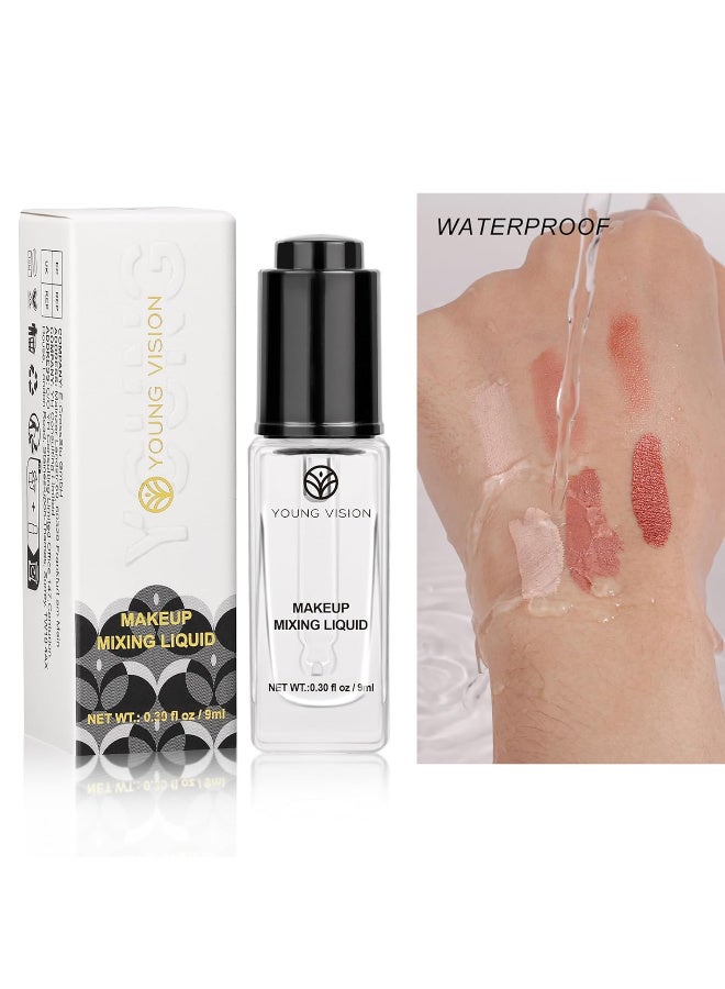 YOUNG VISION Makeup Mixing Liquid, Eyeshadow/Foundation Mixing Medium Makeup, Eyeliner Sealer, Pigment Enhancer, Durability Waterproof Transparent Make up Fixer Liquid Drops, 9ml/0.3 fl oz - Image 2