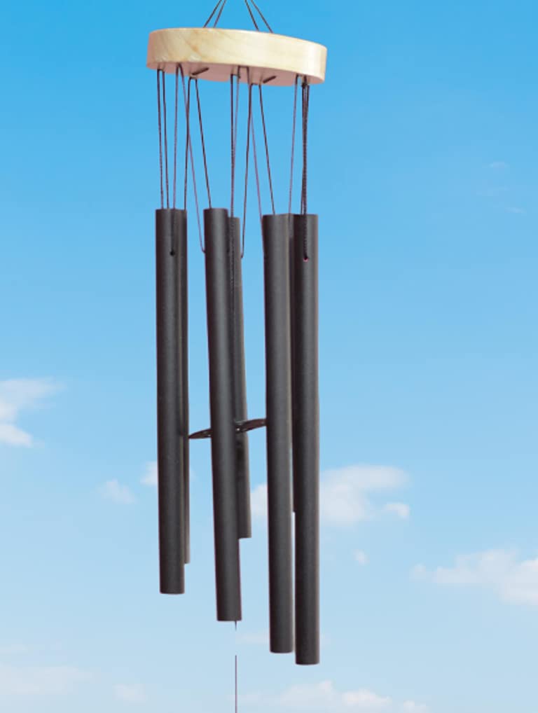 Lilone 7 Black Color Pipes Wind Chimes for Home Decor (Made in India) | 24 Inch Long JB799B - Image 2