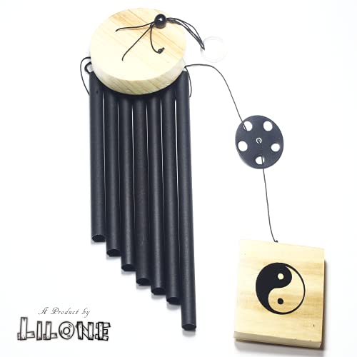 Lilone 7 Black Color Pipes Wind Chimes for Home Decor (Made in India) | 24 Inch Long JB799B - Image 5