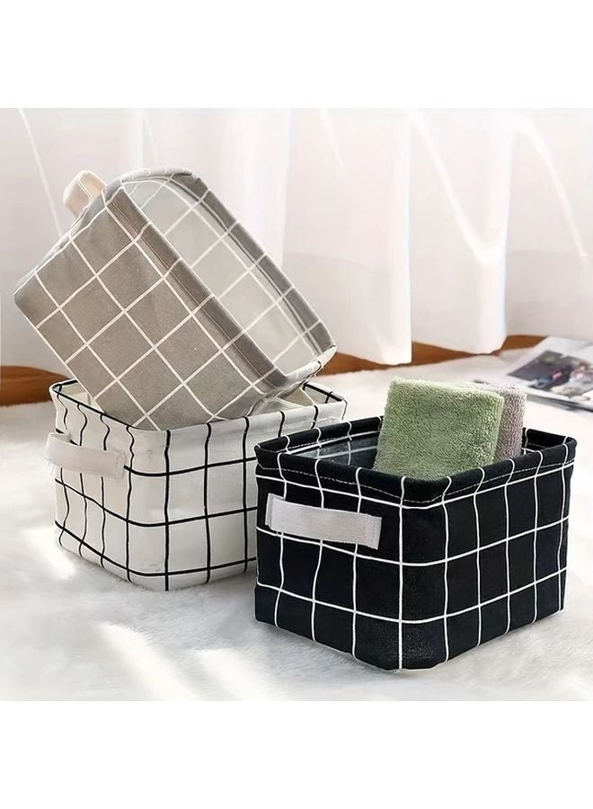 Yellow Foldable Fabric Desk Organizer Box Storage For Cosmetics Makeup Tools Sundries - Image 2